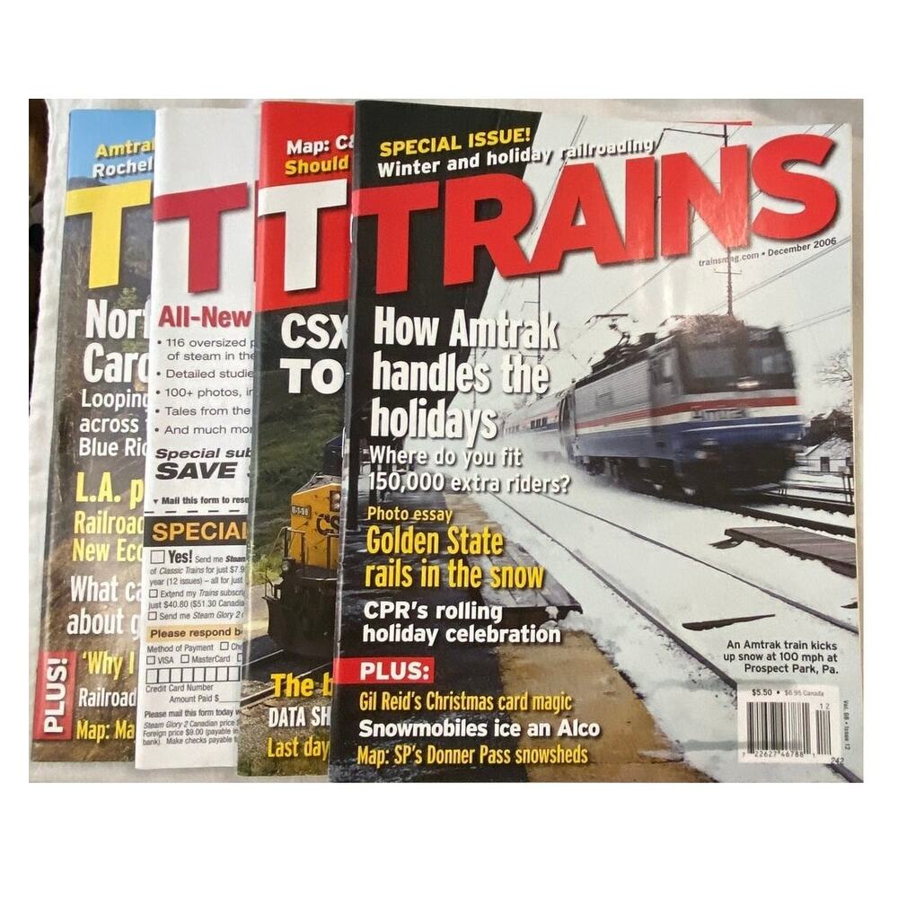Lot 4 Trains Sept Oct Nov Dec 2006 Magazine Special Issue Holiday Railroad Track